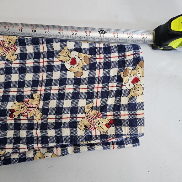Kathy Ireland Jumpsuit Womens Medium Cotton Flannel Teddy Bear Check Plaid Cozy - Picture 11 of 15